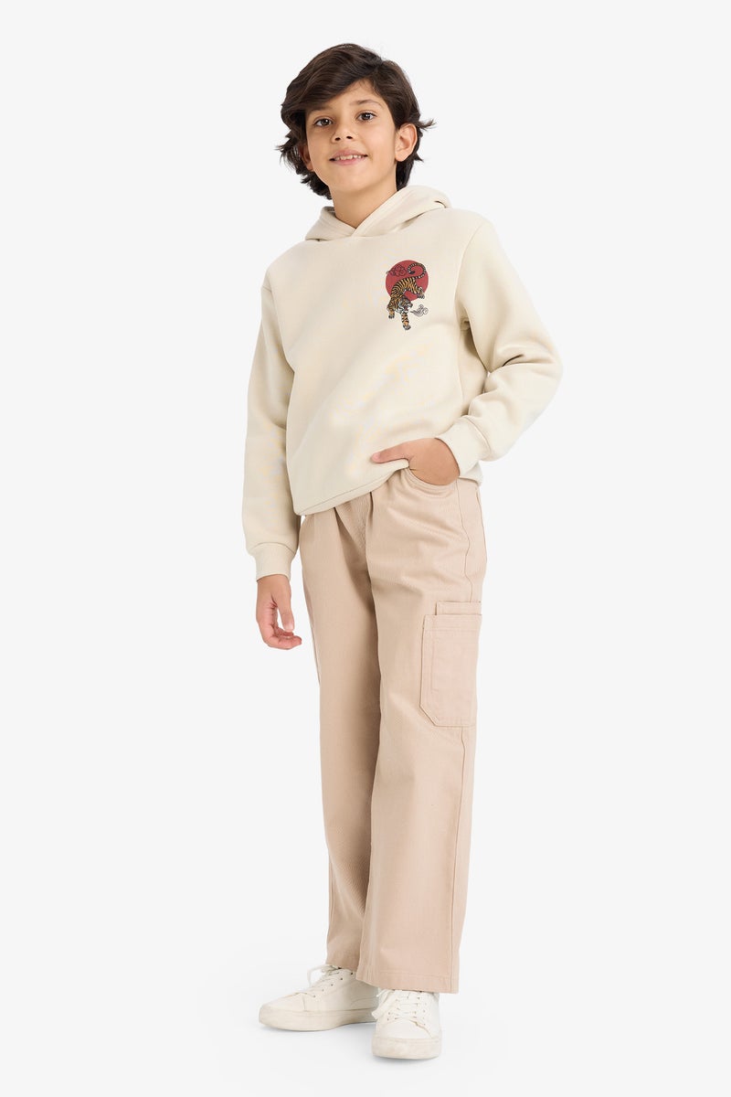 DeFacto Beige Boy Regular Fit Gabardine Trousers Casual - Image 2